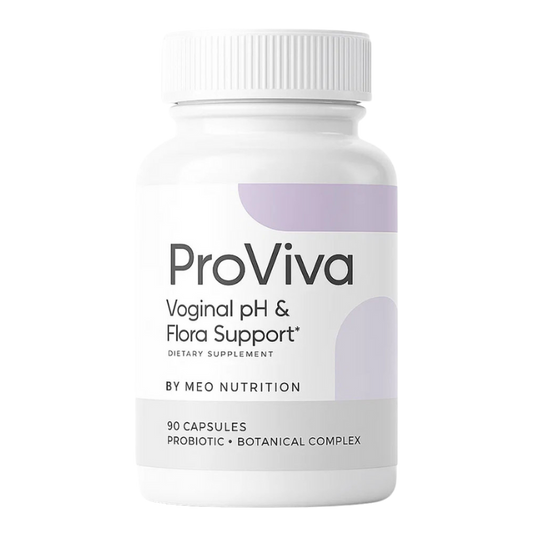ProViva vaginal pH & flora support supplement bottle